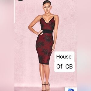 House of CB  Akita bodycon Spaghetti strap elastic bandaid dress
